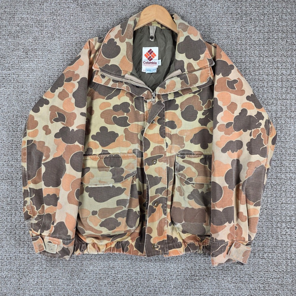 Vintage Columbia Gore-Tex Duck Camo Hunting Jacket Mens Size Small Thinsulate 3M